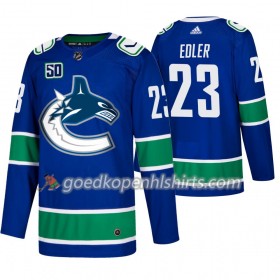 Vancouver Canucks Alexander Edler 23 50th Anniversary Adidas 2019-2020 Blauw Authentic Shirt - Mannen